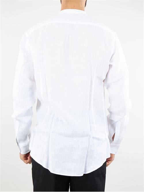Camicia in lino con collo coreano Daniele Alessandrini DANIELE ALESSANDRINI | Camicia | C1825B142444002